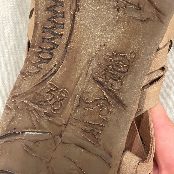 A.S.98 Tan Gladiator Sandals with Woven Leather - Picture 9 of 12